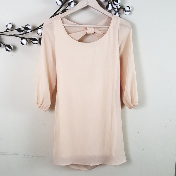 Anthropologie Dresses & Skirts - Sage // Sheer Blush Cutout A-Line Mini Dress